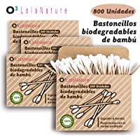 O³ Bastoncillos Ecologicos 800 Unidades | Bastoncillos Biodegradables 4 x 200 Pcs Solo Algodón y Bambu | Bastoncillos…